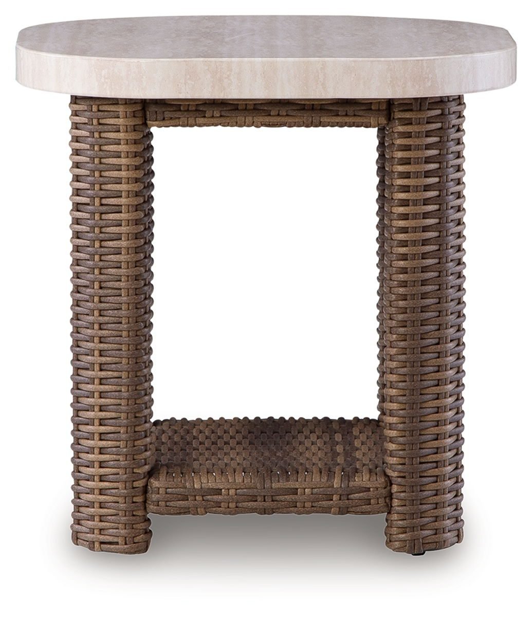 Dolan Creek - Square End Table - Beige / Brown - Image 2