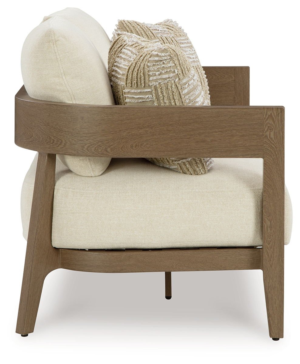 Serene Bay - Loveseat With Cushion - Dark Brown / White - Image 4