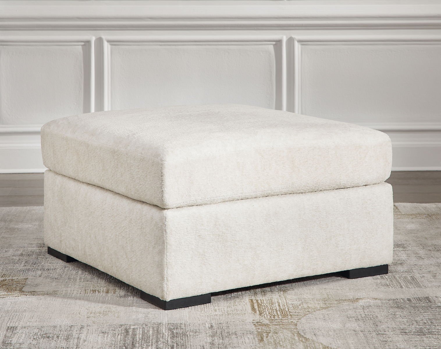 Chessington - Oversized Accent Ottoman - Ivory - Image 4