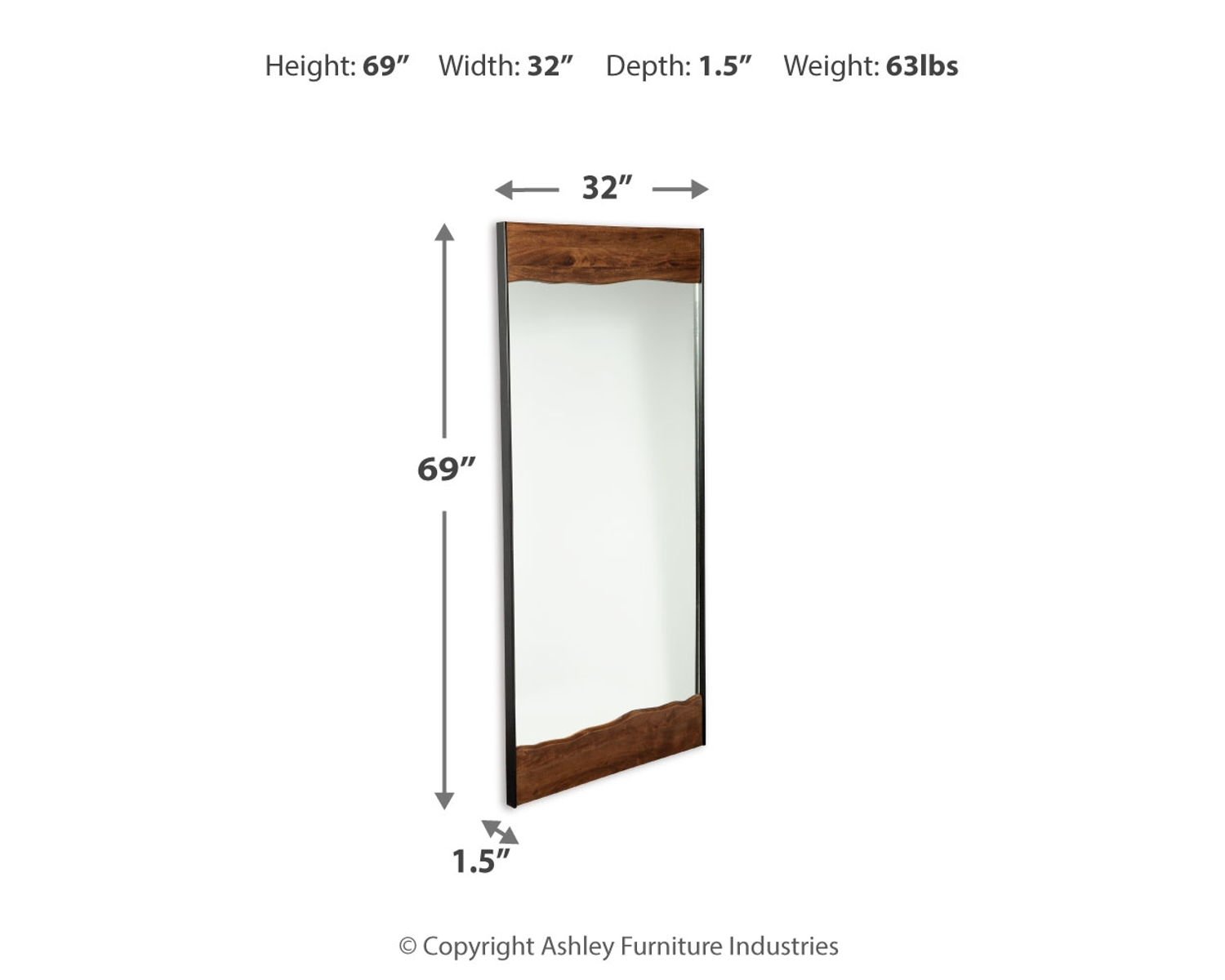 Panchali - Floor Mirror - Brown / Black - Image 2