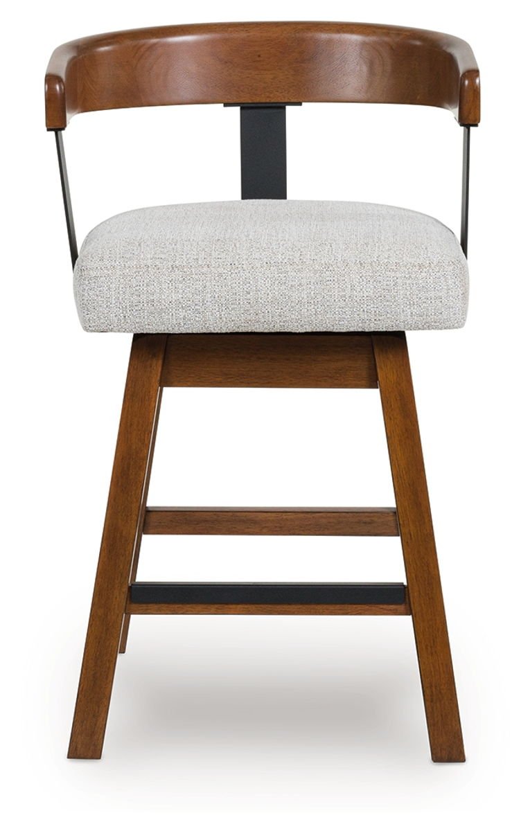 Ralene - Upholstered Swivel Barstool (Set of 2) - Medium Brown - Image 3