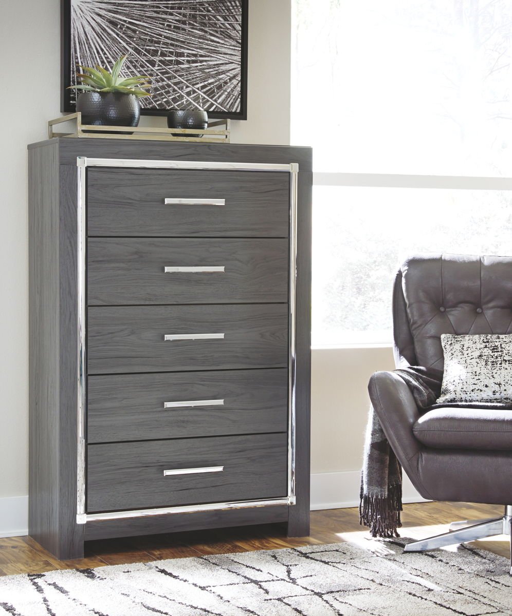 Lodanna - Five Drawer Chest - Gray - Image 2