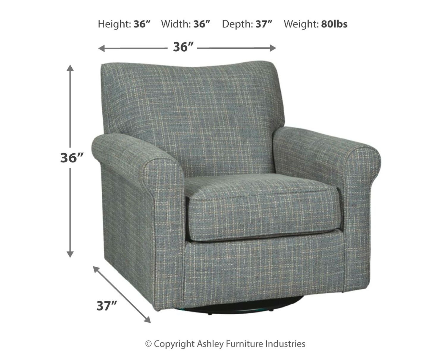 Renley - Swivel Glider Accent Chair - Ash - Image 3