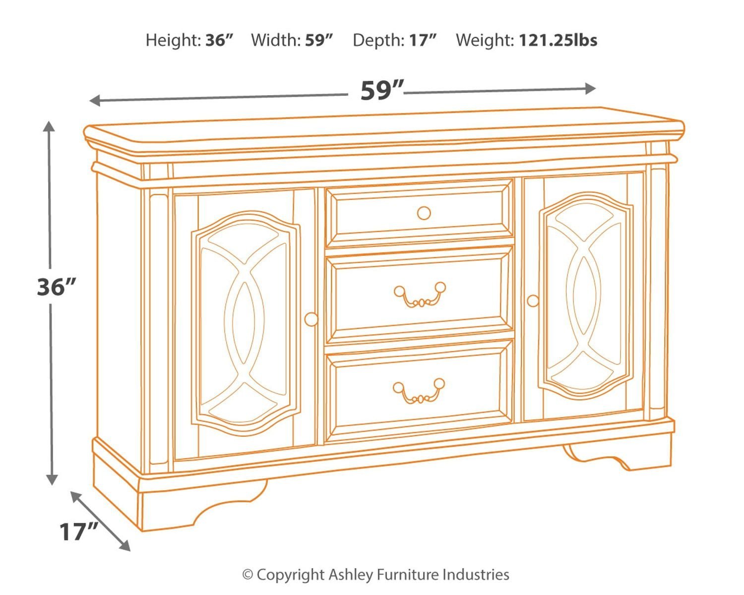 Realyn - Dining Room Server - Chipped White - Image 2