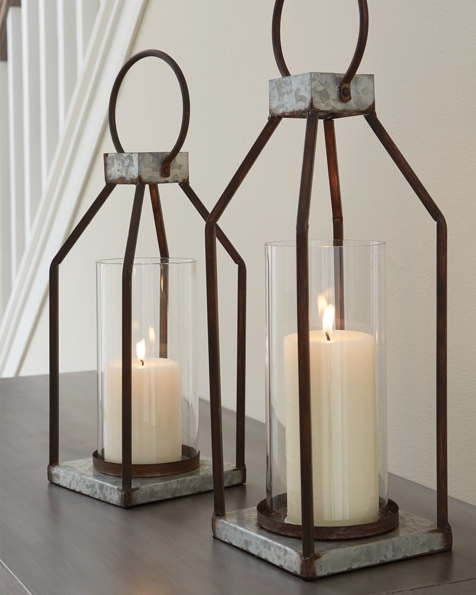 Diedrick - Lantern Set (Set of 2) - Gray / Black - Image 3