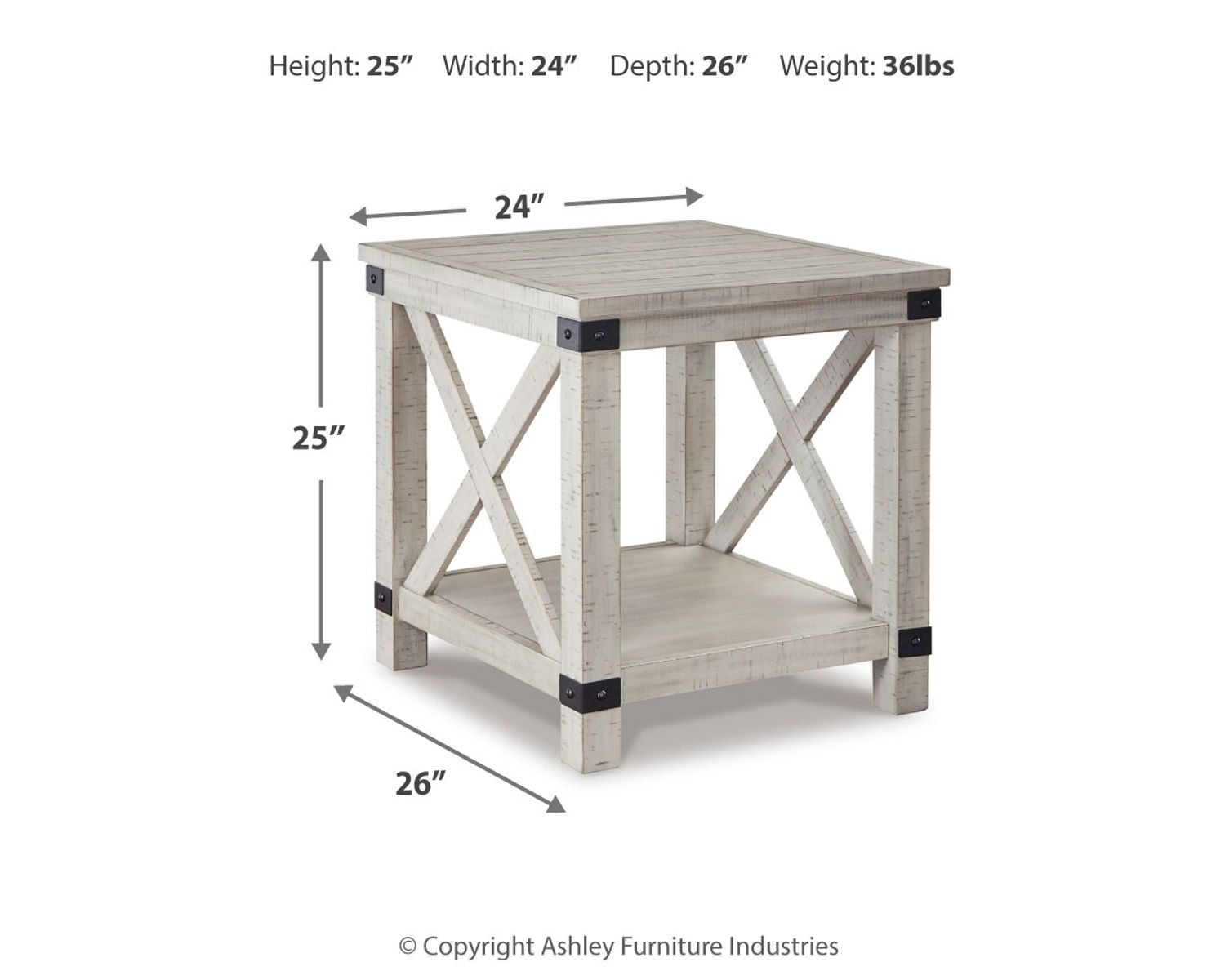 Carynhurst - Rectangular End Table - Whitewash - Image 4