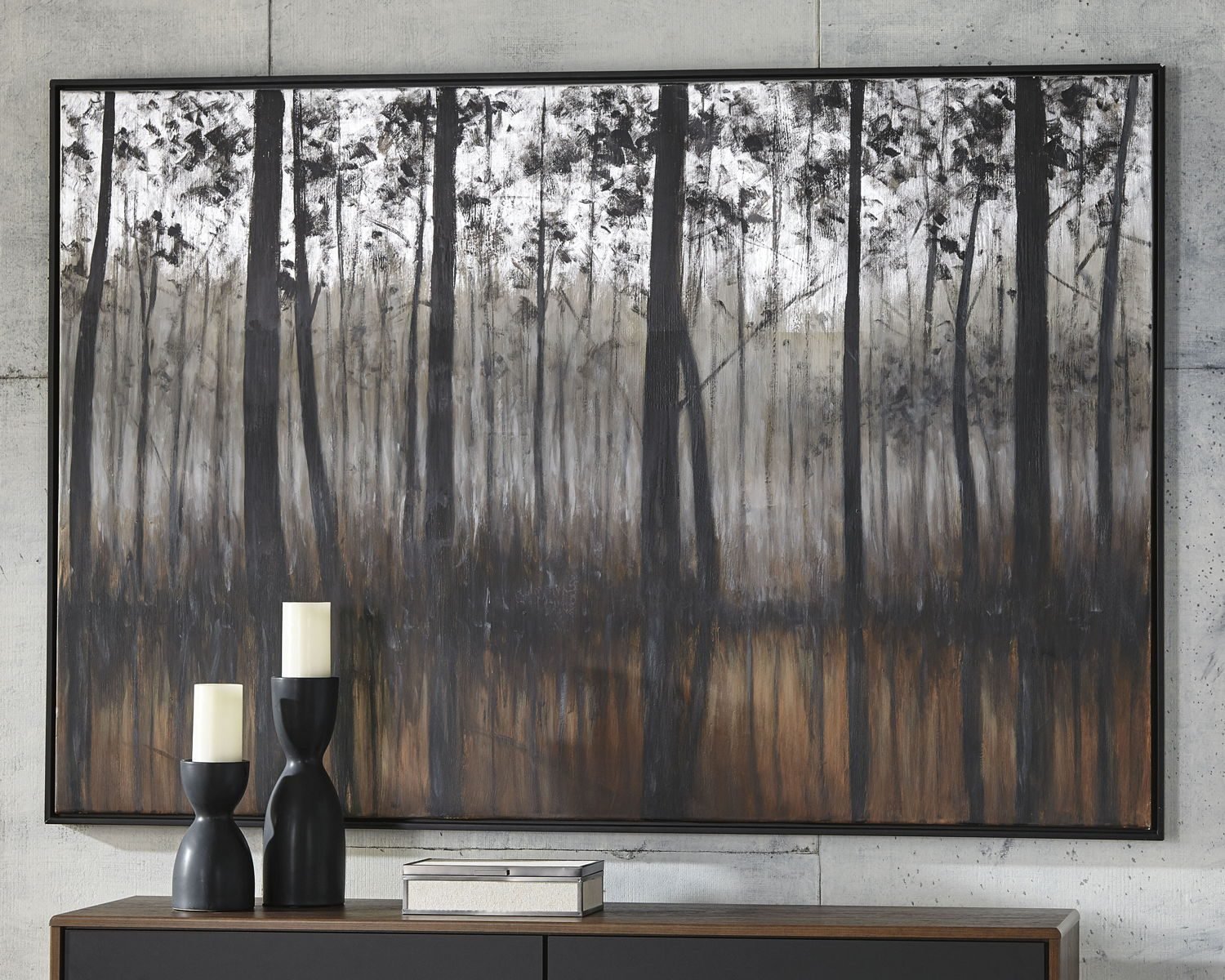 Philyra - Wall Art - Black / Orange / Silver - Image 2