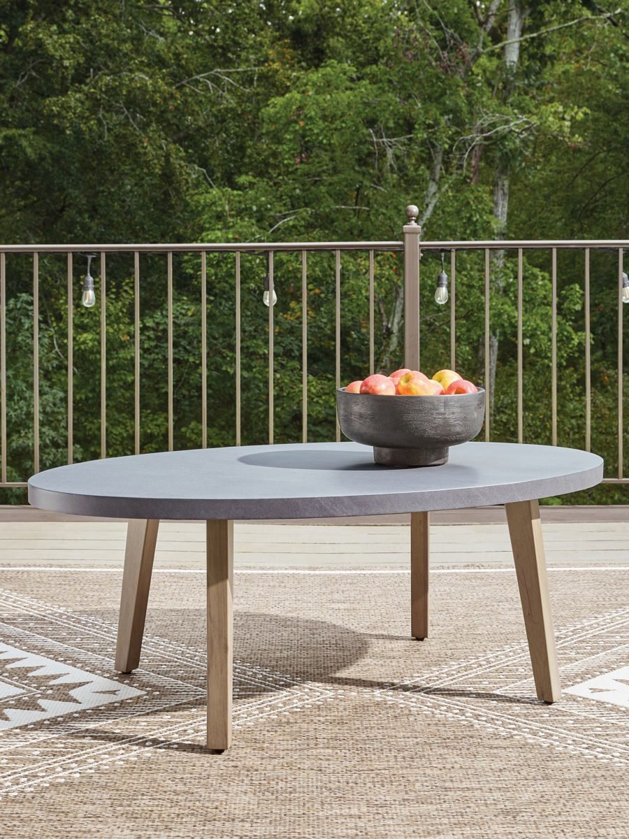Harmony Headlands - Oval Cocktail Table - Natural / Gray - Image 4