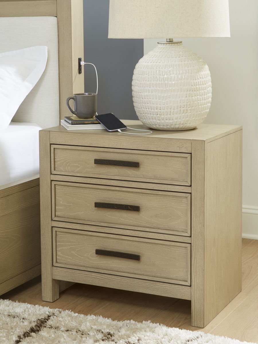 Calmoro - Three Drawer Night Stand - Gray - Image 3