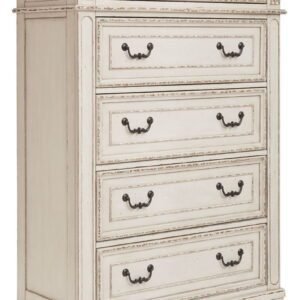 Realyn - Five Drawer Chest - White / Brown / Beige