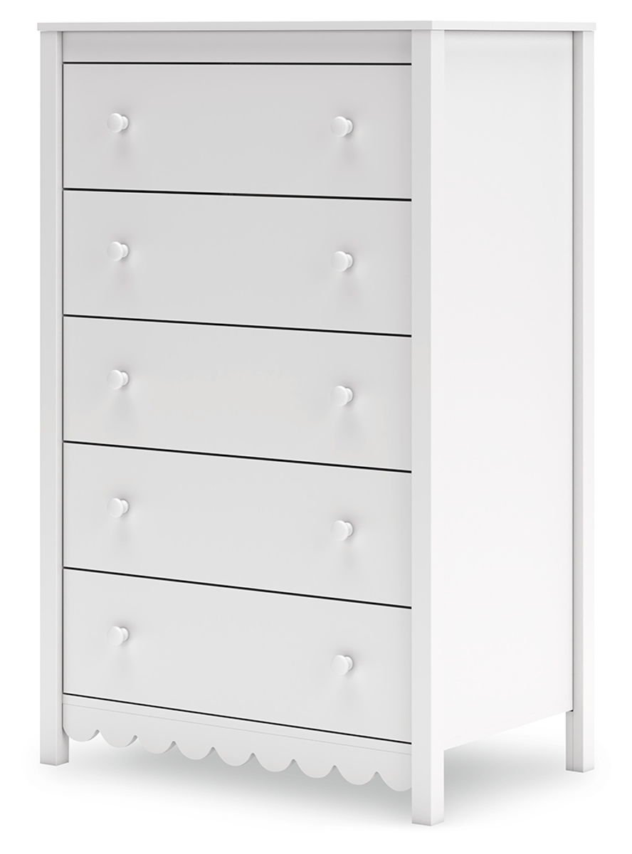 Hallityn - Five Drawer Chest - White - Image 2