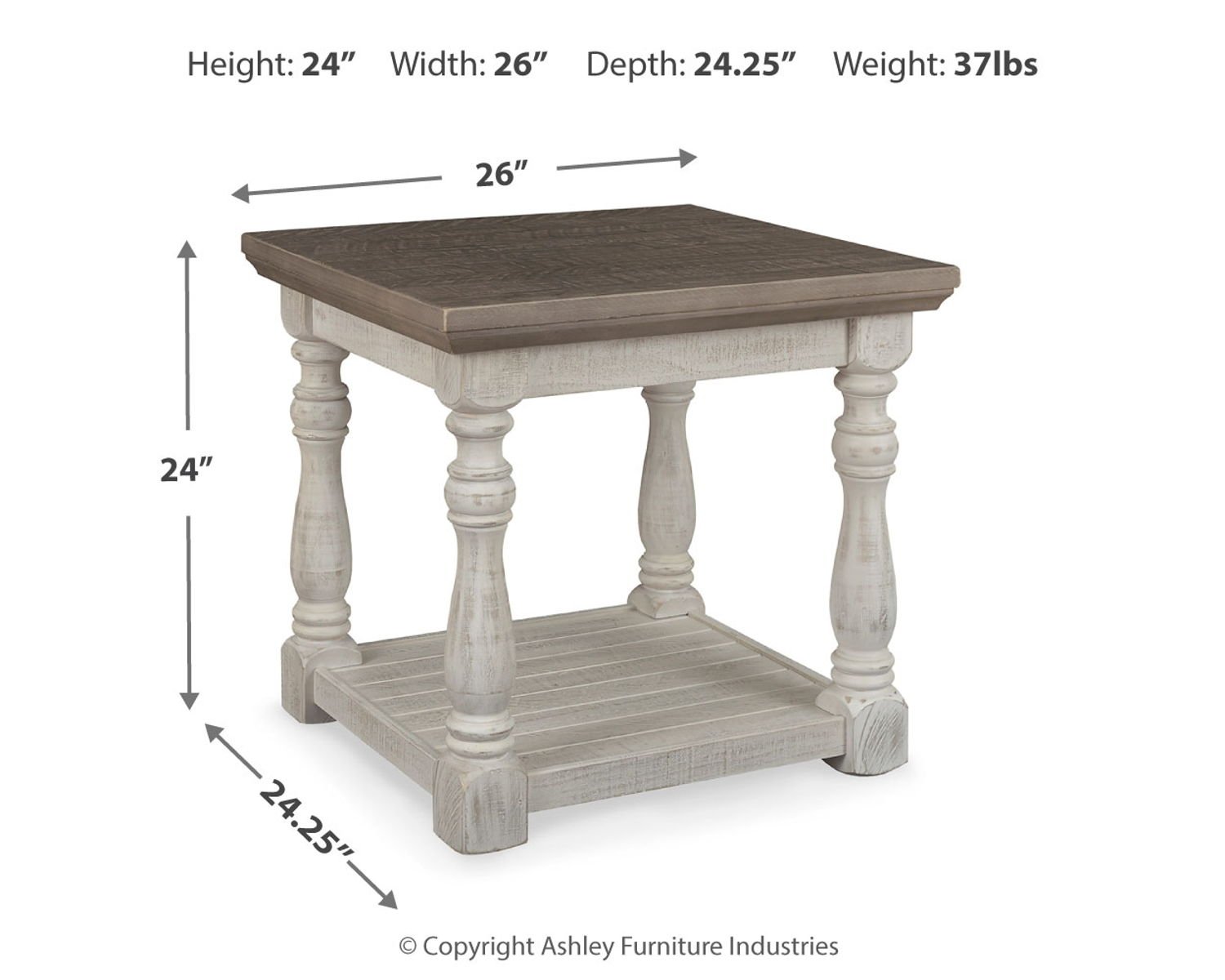 Havalance - Rectangular End Table - Gray / White - Image 4