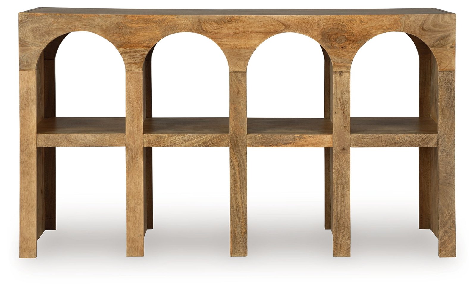 Luzmanacy - Console Sofa Table - Natural Brown - Image 3