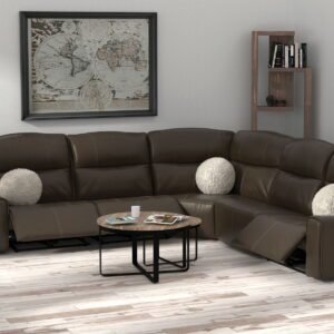 Tramonti - 5 Piece Modular Sectional With 3 Reclining Seats - Chocolate