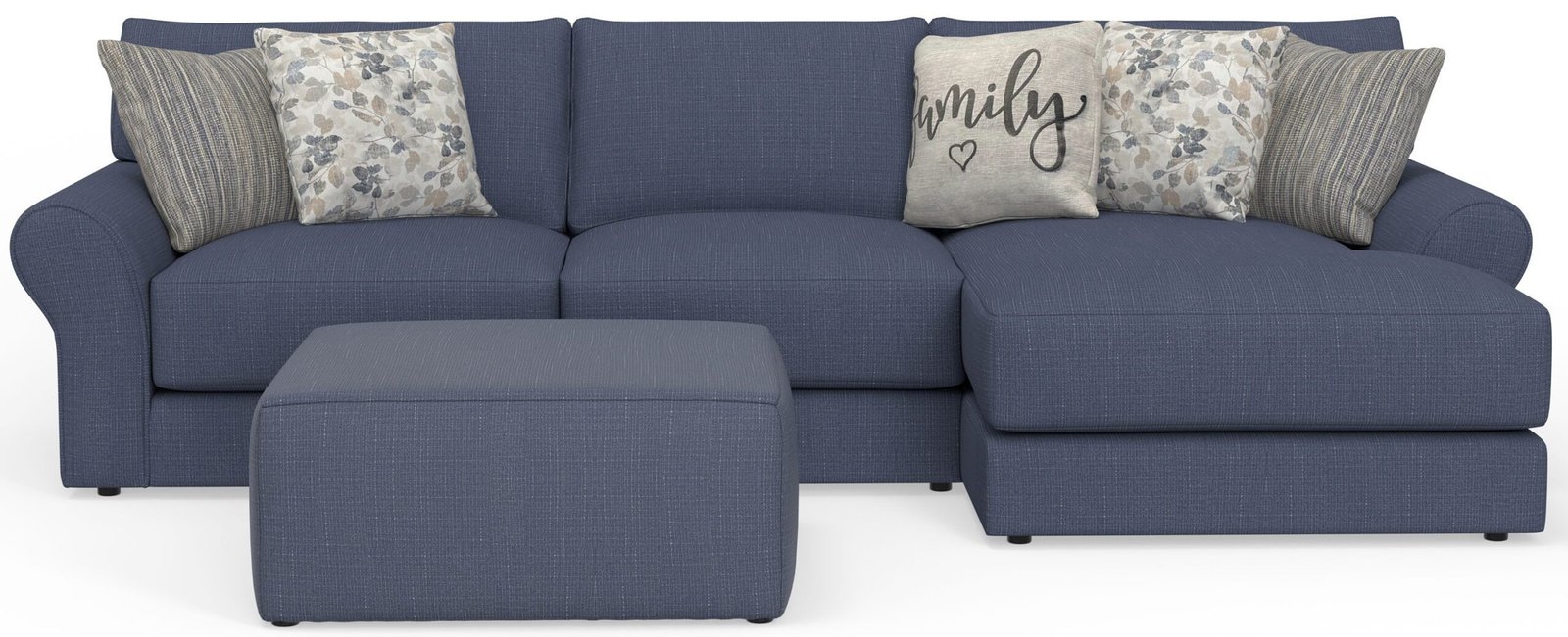 Cape May - Sofa Chaise With Comfort Coil Seating, 41" Cocktail Ottoman And 5 Accent Pillows Included - Image 7