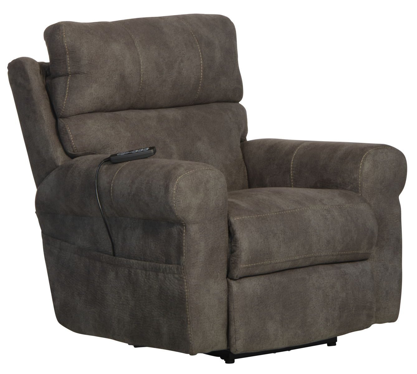 Tranquility - Power Headrest Power Lay Flat Reclining With CR3 Heat / Massage / Lumbar - Pewter - Image 4