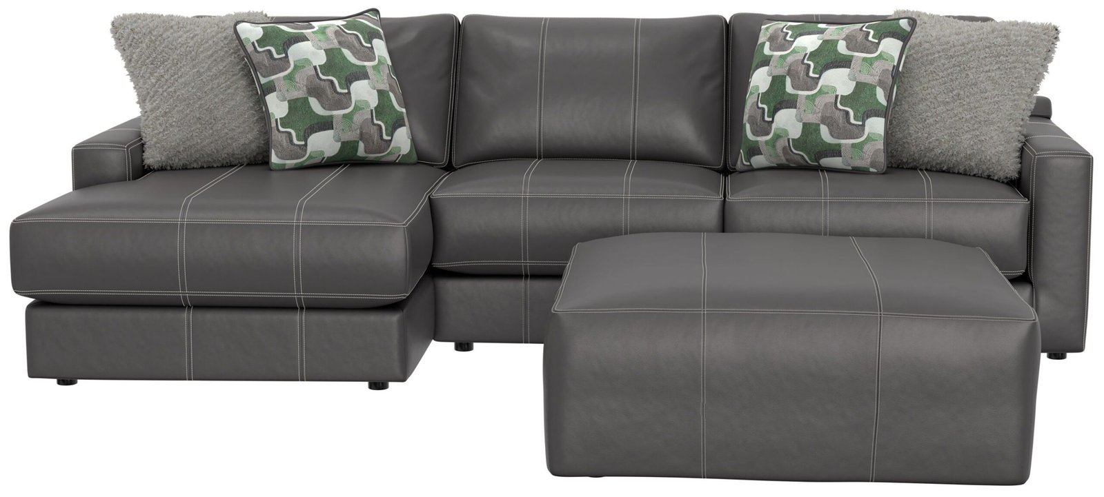 Minori - Italian Leather Sofa / Chaise And Cocktail Ottoman - Image 7
