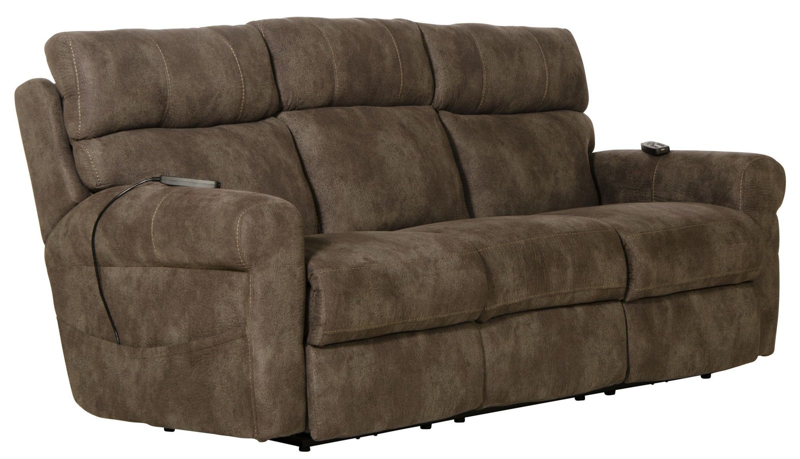 Tranquility - Power Headrest Power Lay Flat Reclining Sofa With DDT / CR3 Heat / Massage / Lumbar - Pewter - Image 3