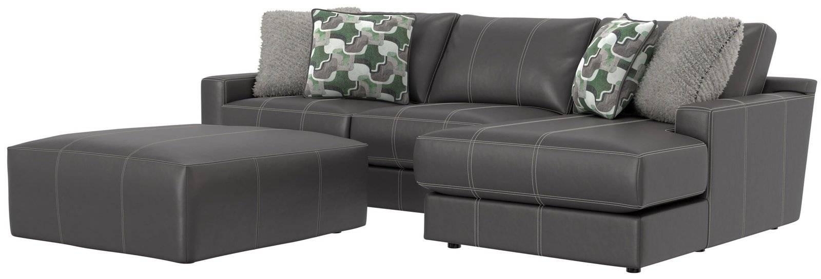 Minori - Italian Leather Sofa / Chaise And Cocktail Ottoman - Image 11