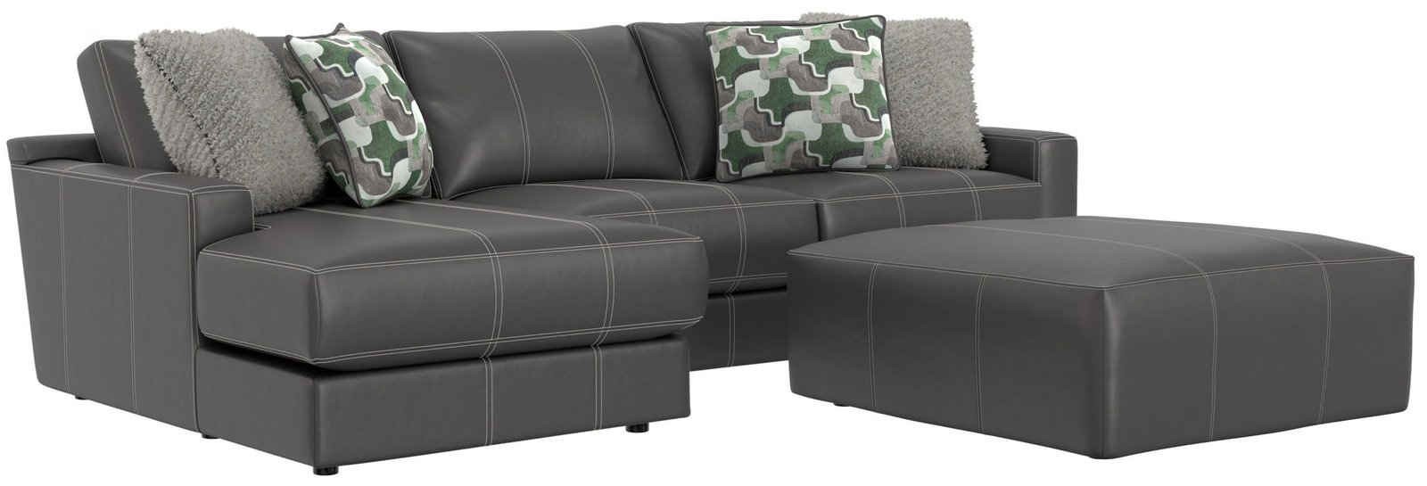 Minori - Italian Leather Sofa / Chaise And Cocktail Ottoman - Image 5