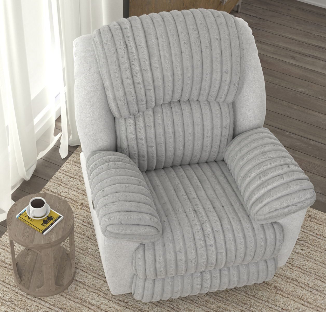 Shaggy - Power Lay Flat Recliner With Zero Gravity - Image 3