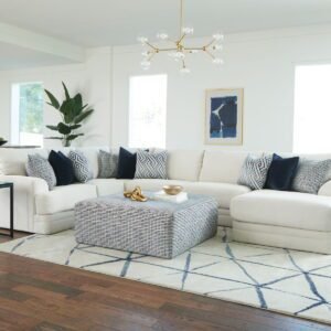 Polaris - Sectional With Comfort Coil Seating, 9 Included Accent Pillows And Included Cocktail Ottoman