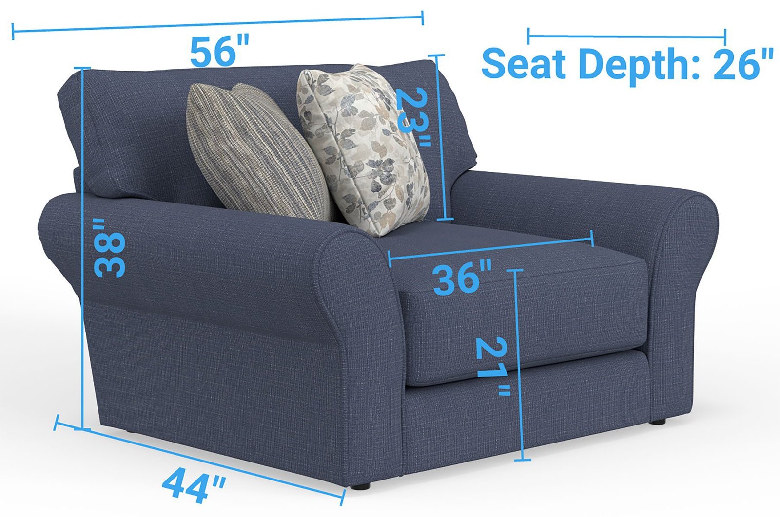 Cape May - Chair & 1/2 - Denim - Image 3