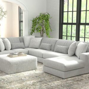 Logan - Upholstered Sectional With Comfort Coil Seating - 46" Cocktail Ottoman And Accent Pillows Included