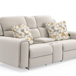 Micah - Power Headrest Power Deep Seat Reclining Console Loveseat - Oatmeal