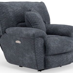Paxon - Deep Seat Power Lay Flat Recliner With Power Adjustable Headrest - Smoke