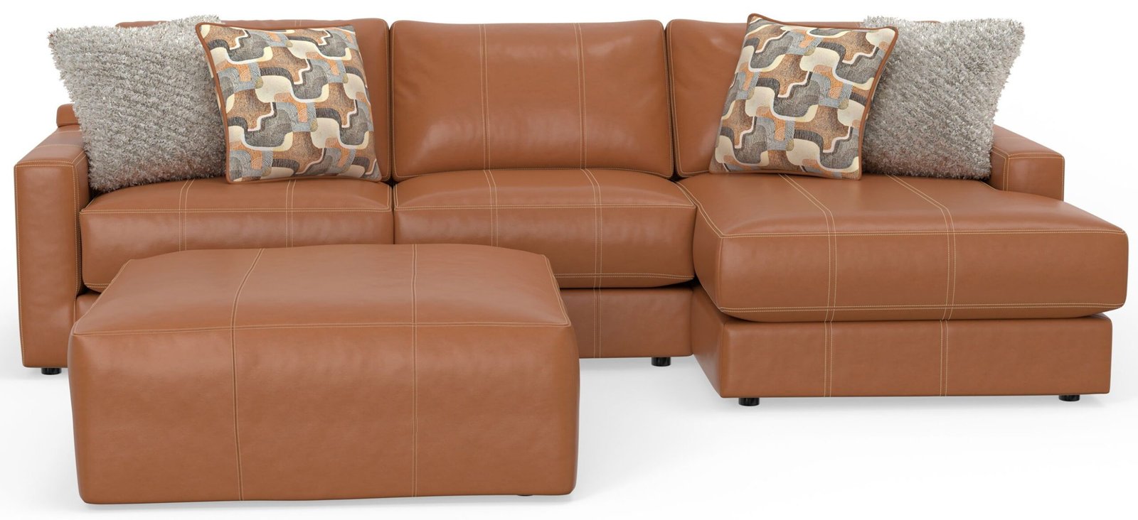 Minori - Italian Leather Sofa / Chaise And Cocktail Ottoman - Image 2