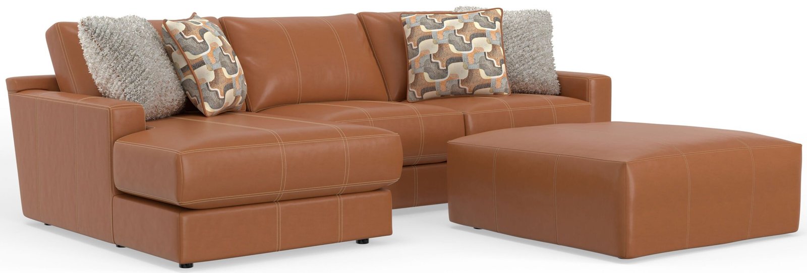 Minori - Italian Leather Sofa / Chaise And Cocktail Ottoman - Image 9