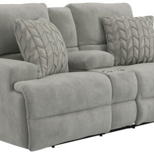 Renaldo - Power Console Loveseat With Zero Gravity Recline - Stone