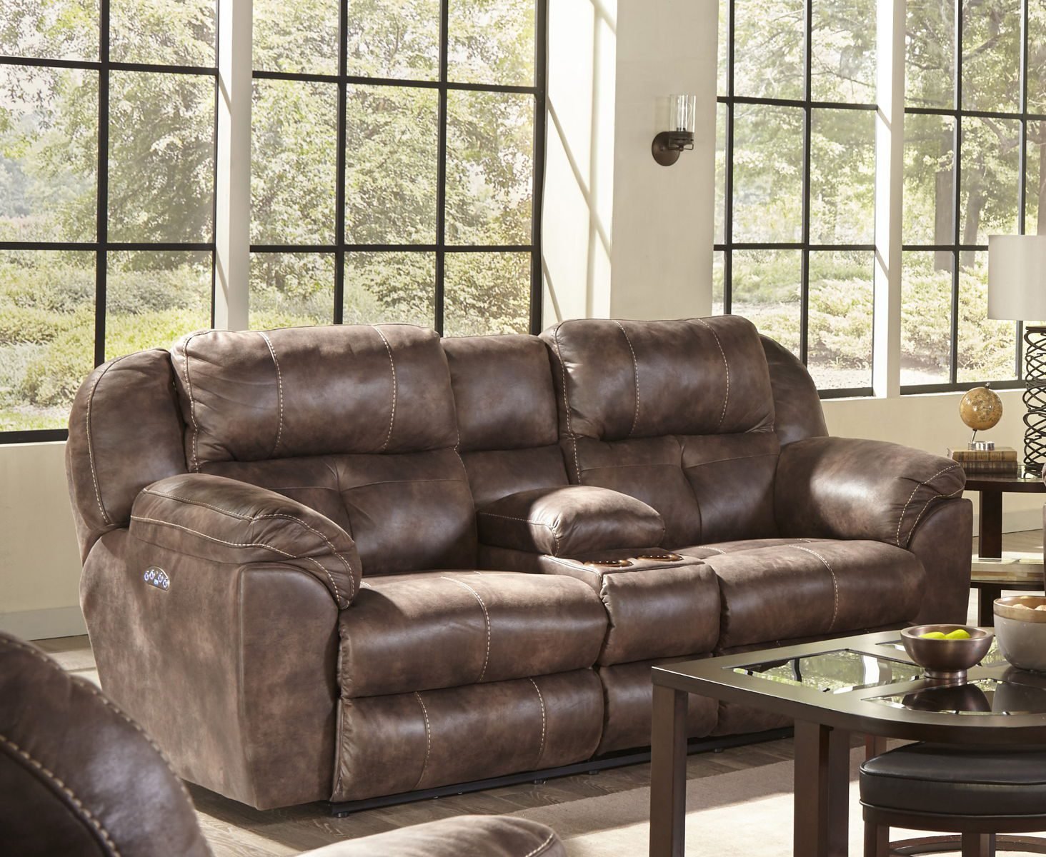 Ferrington - Power Lay Flat Reclining Console Loveseat with Power Adjustable Headrest - Image 4