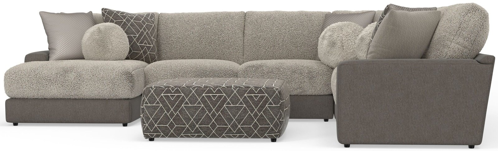 Canyon - 4 Piece Sectional With Cuddler Seat Cushions, Included Accent Pillows And Cocktail Ottoman (Left Side Facing Chaise) - Umber - Image 4