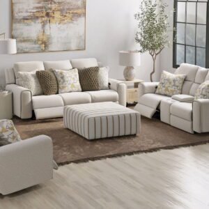 Micah - Castered Cocktail Ottoman - Sand