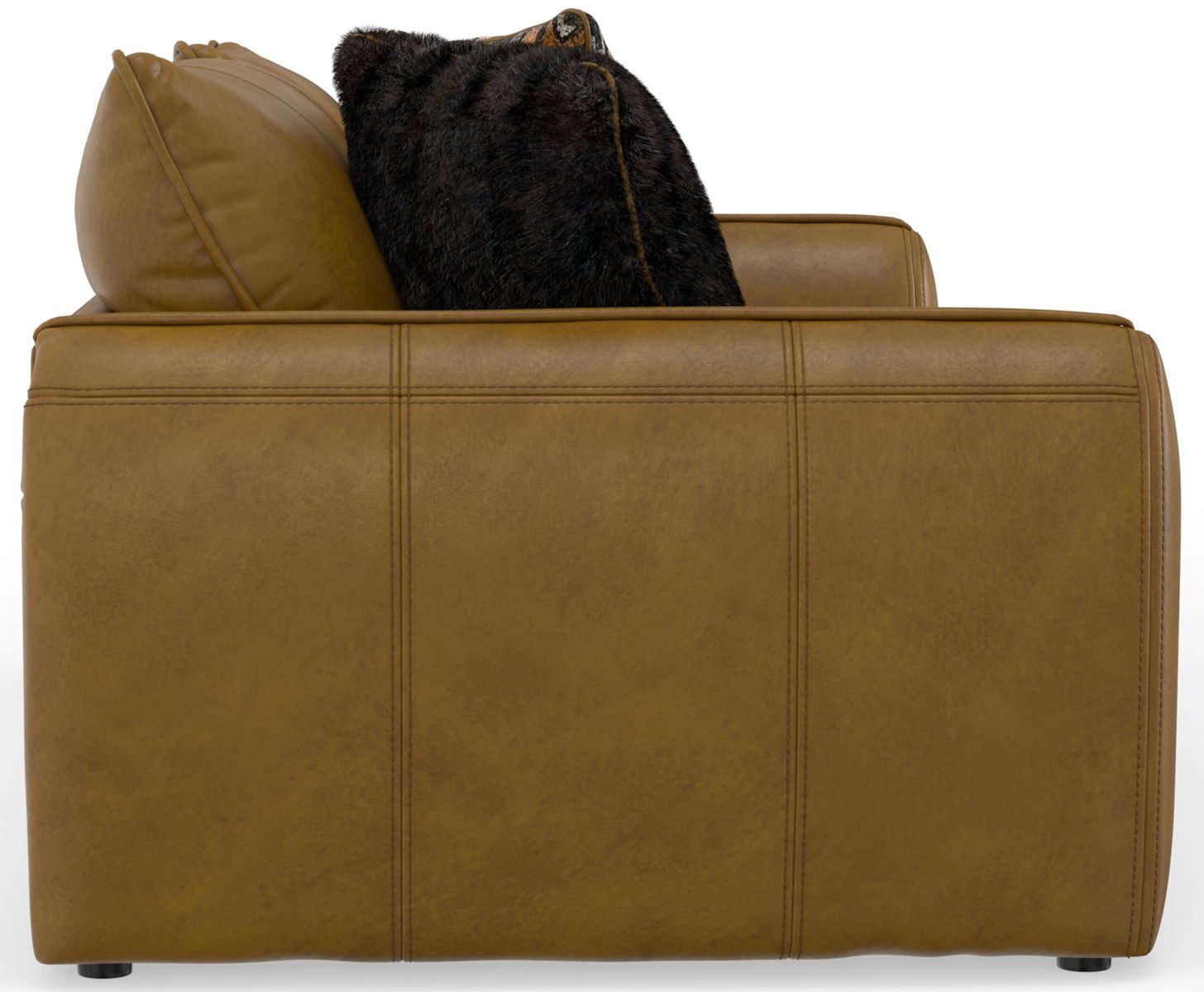Corvara - Top Grain Italian Leather Match Sofa - Caramel - Image 4