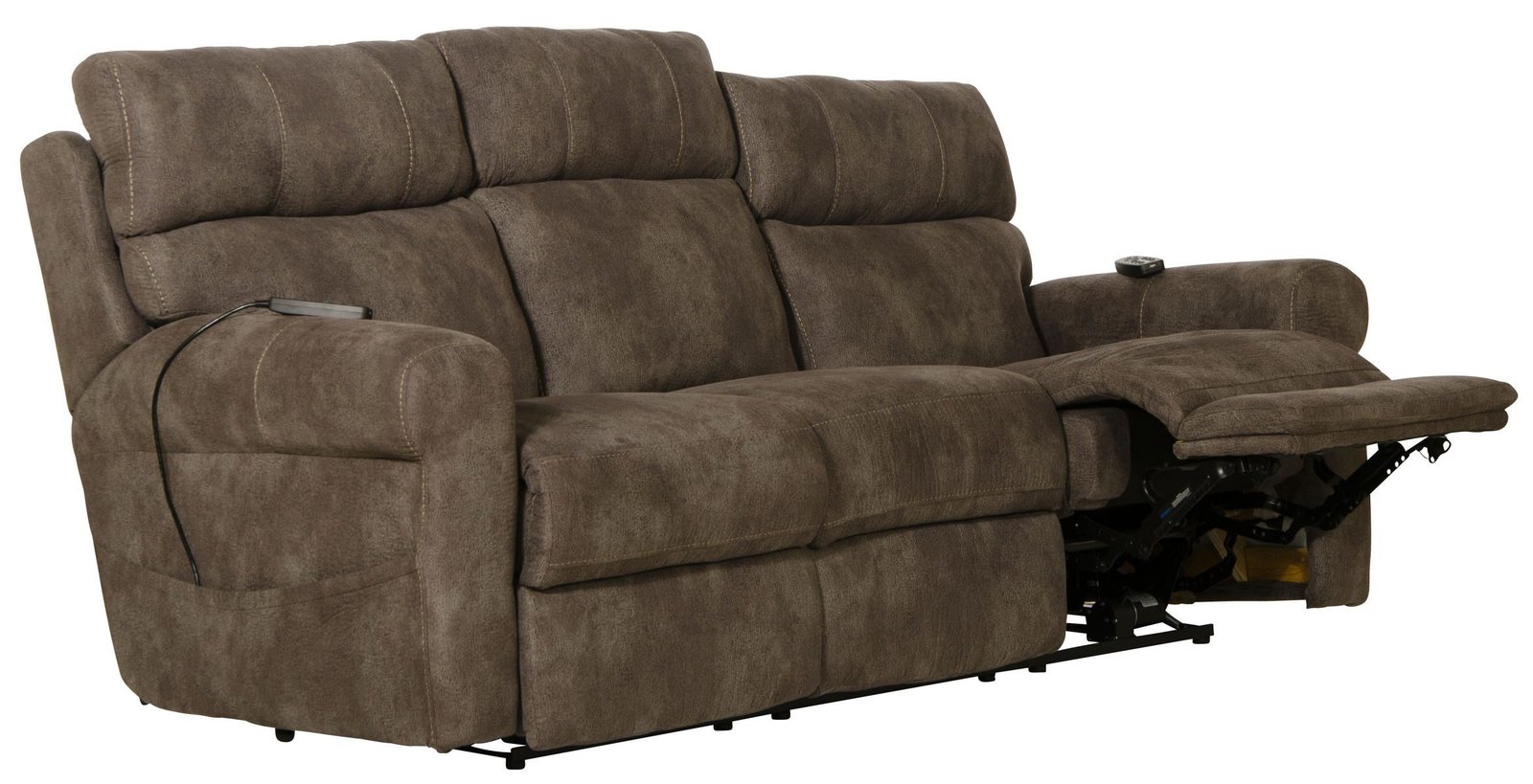 Tranquility - Power Headrest Power Lay Flat Reclining Sofa With DDT / CR3 Heat / Massage / Lumbar - Pewter - Image 4