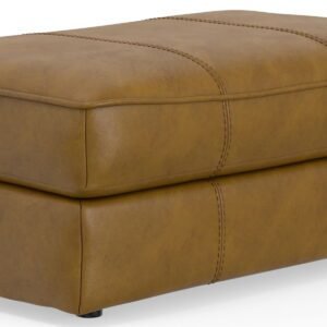 Corvara - Top Grain Italian Leather Match Ottoman - Caramel