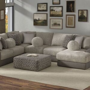 Canyon - 4 Piece Sectional With Cuddler Seat Cushions, Included Accent Pillows And Cocktail Ottoman (Right Side Facing Chaise) - Umber