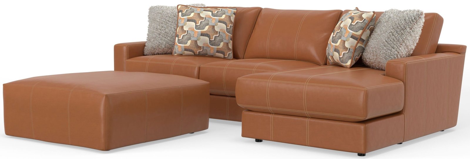 Minori - Italian Leather Sofa / Chaise And Cocktail Ottoman - Image 6
