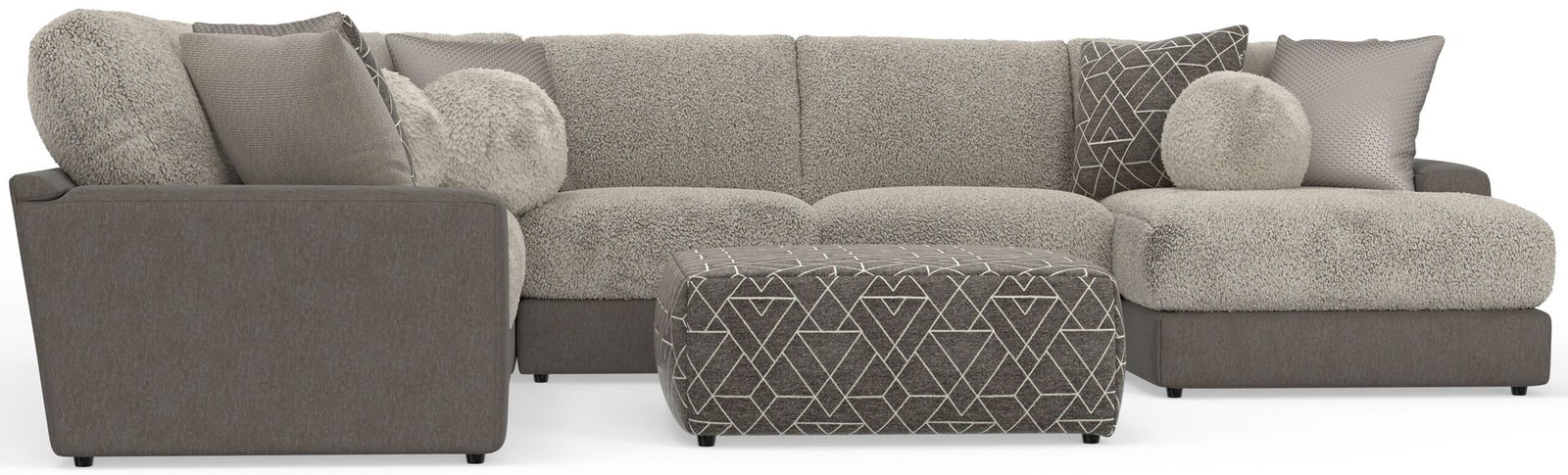 Canyon - 4 Piece Sectional With Cuddler Seat Cushions, Included Accent Pillows And Cocktail Ottoman (Right Side Facing Chaise) - Umber - Image 4