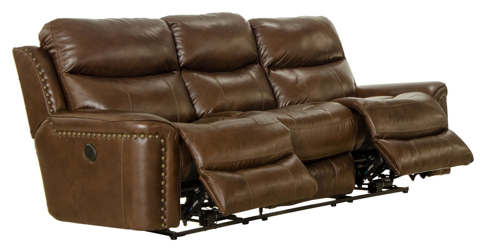 Ceretti - Power Reclining Sofa - Brown Italian Top Grain Leather Match - Image 2