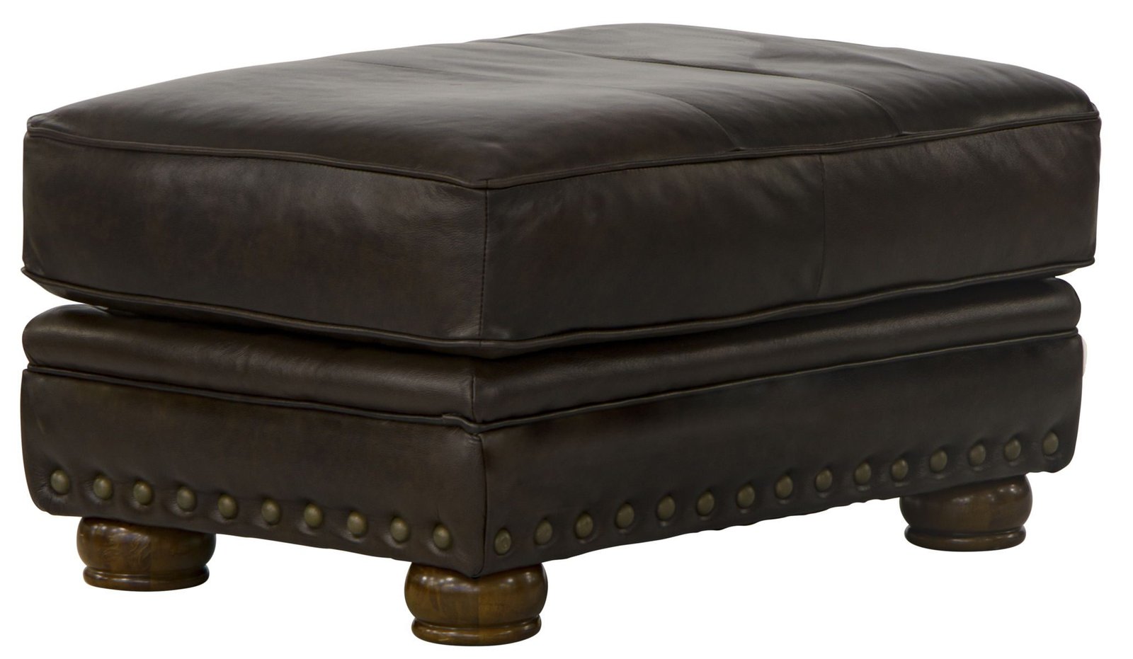 Roberto - Leather Ottoman - Cocoa - Image 2