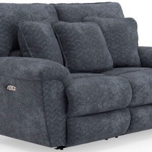 Paxon - Deep Seat Power Reclining Loveseat With Power Adjustable Headrest - Smoke