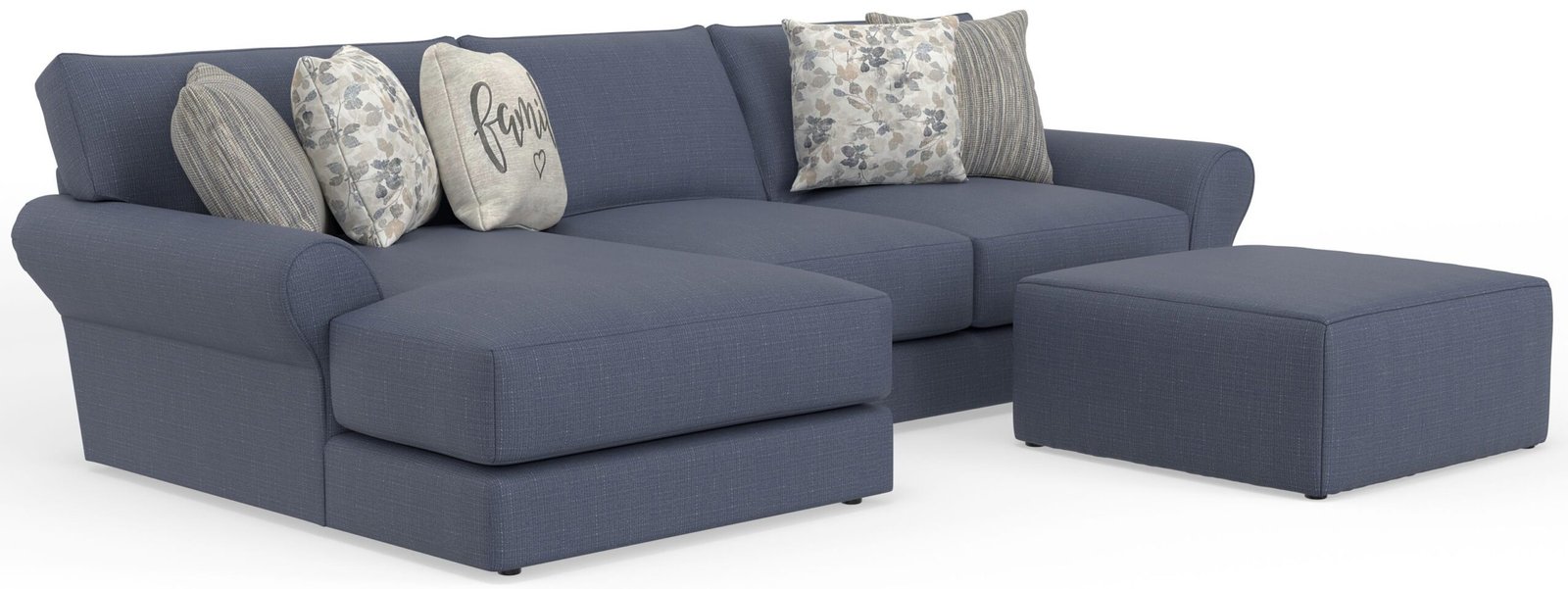 Cape May - Sofa Chaise With Comfort Coil Seating, 41" Cocktail Ottoman And 5 Accent Pillows Included - Image 6