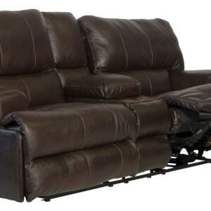 Wembley - Power Headrest With Lumbar Lay Flat Reclining Console Loveseat