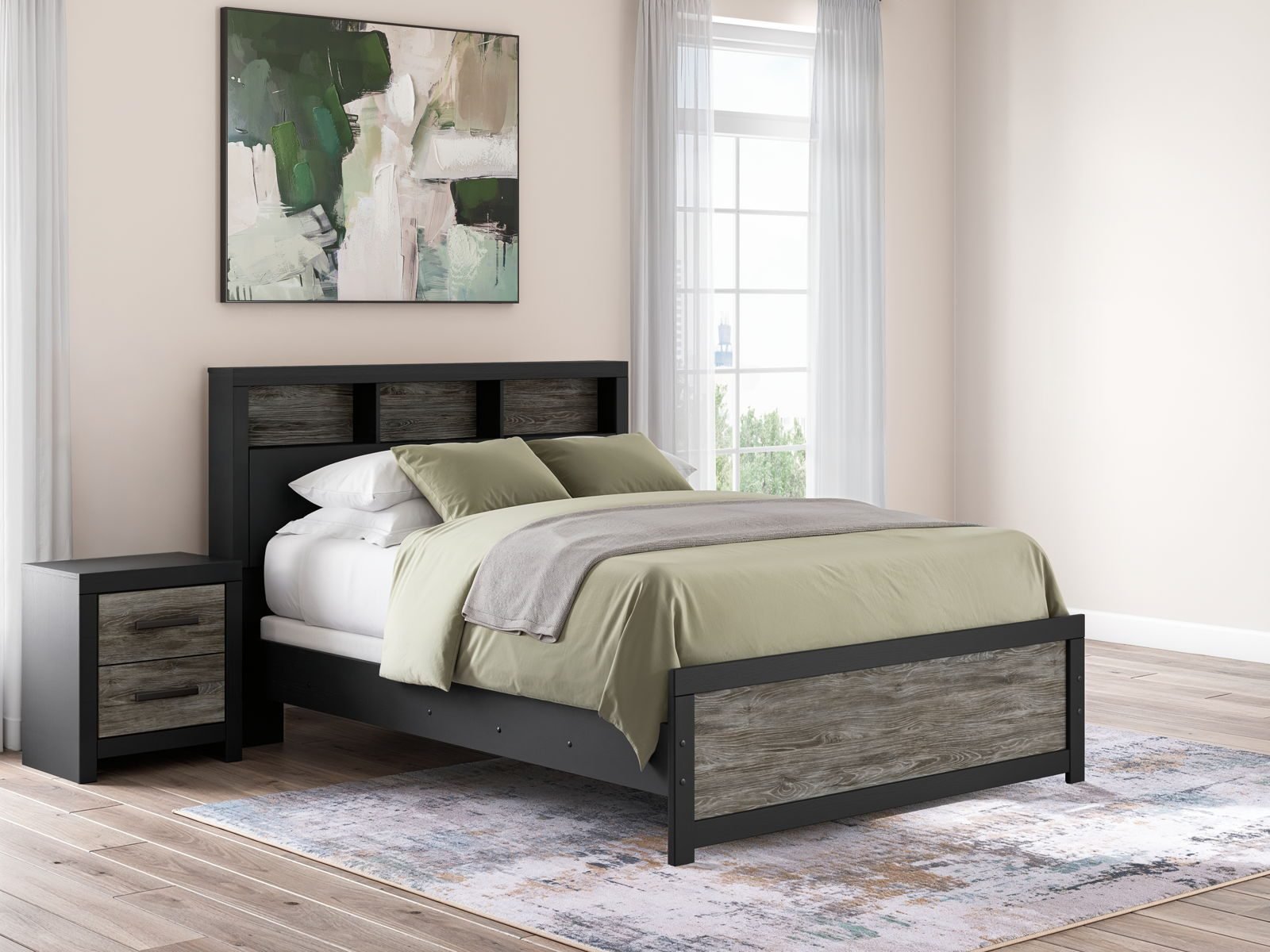 Broachmyn - Lighted Bookcase Panel Bed - Image 2