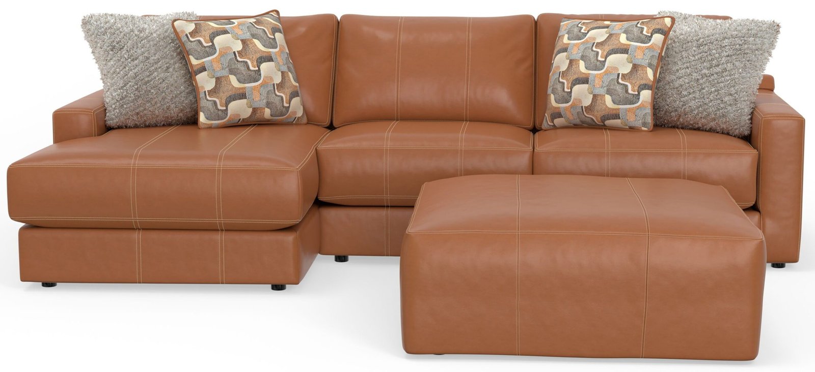 Minori - Italian Leather Sofa / Chaise And Cocktail Ottoman - Image 3
