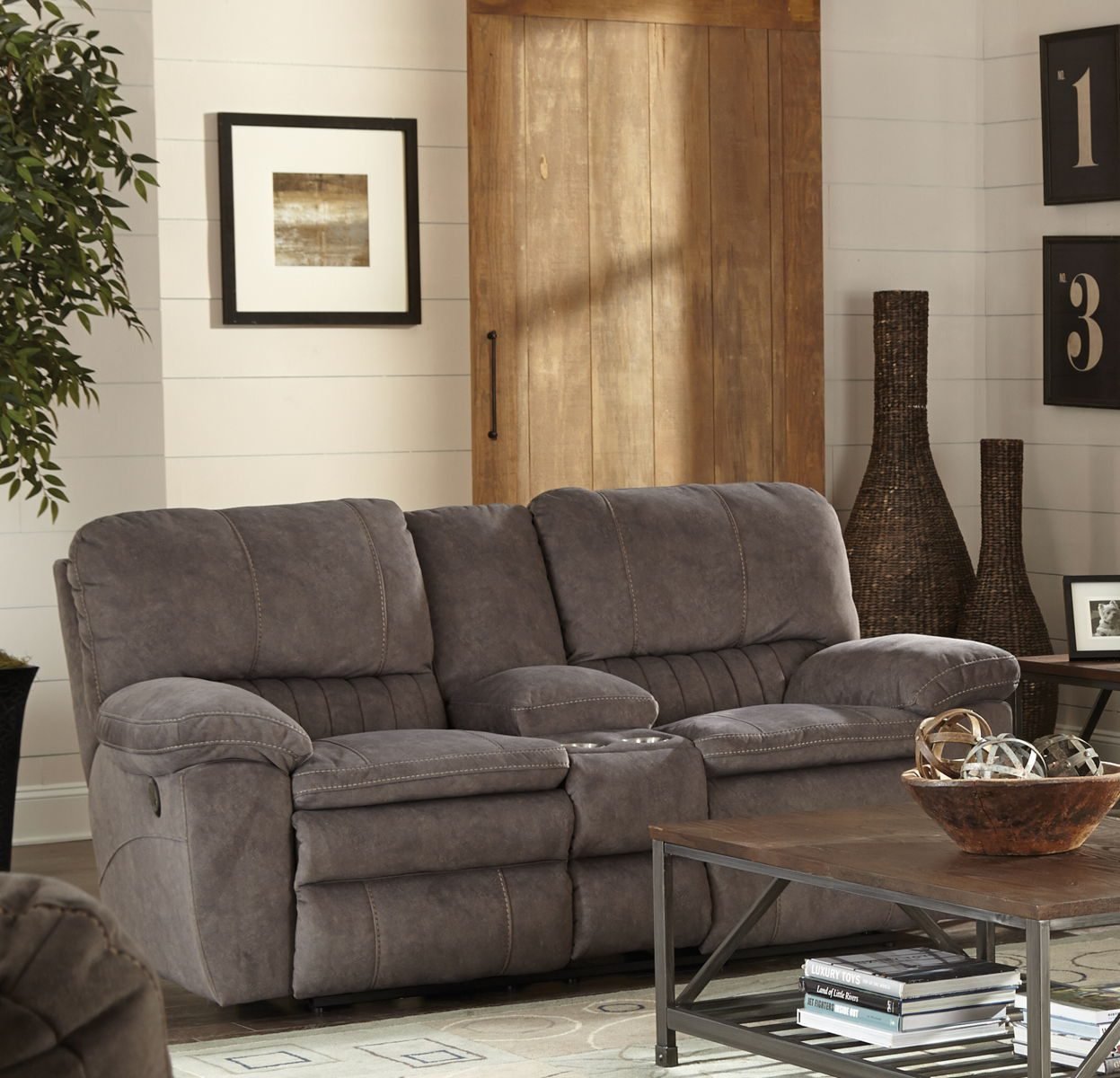 Reyes - Power Lay Flat Reclining Console Loveseat With Storage & Cupholders - Image 3